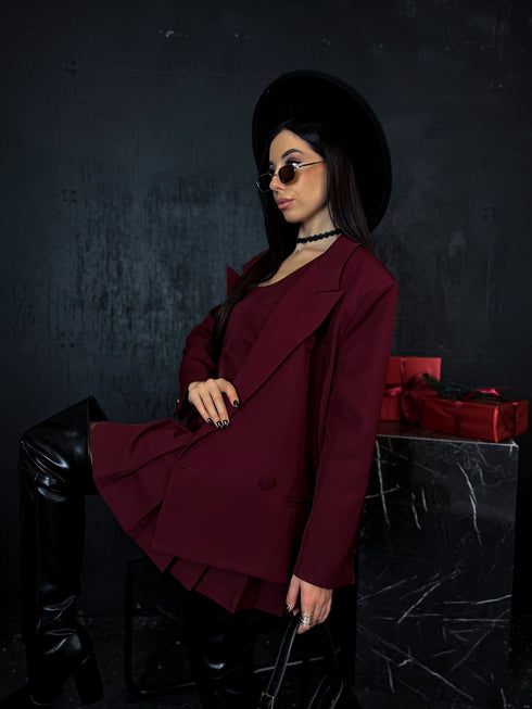 2in1 dress + jacket "SCHOOL GIRL" - BORDO